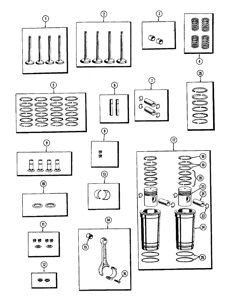 Схема запчастей Case W9A - (034) - ENGINE REPAIR KITS, GASOLINE (02) - ENGINE