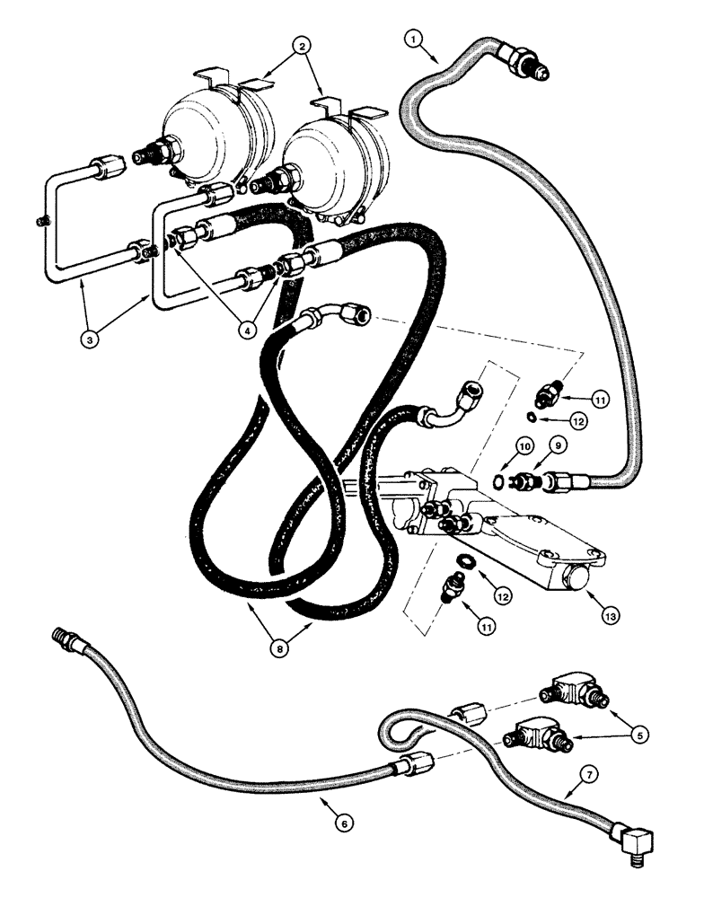 Схема запчастей Case 845 - (07.08[00]) - EMERGENCY BRAKE - ASSEMBLY (07) - BRAKES