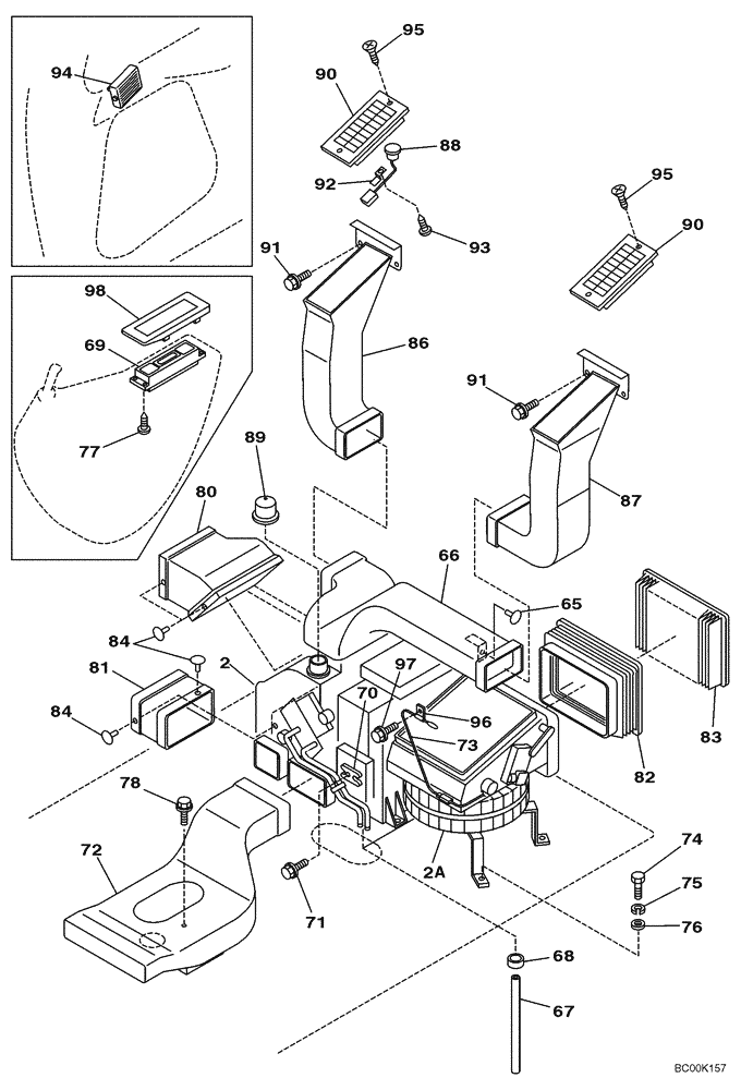 Схема запчастей Case CX460 - (09-23) - AIR CONDITIONING - DUCTS (09) - CHASSIS/ATTACHMENTS