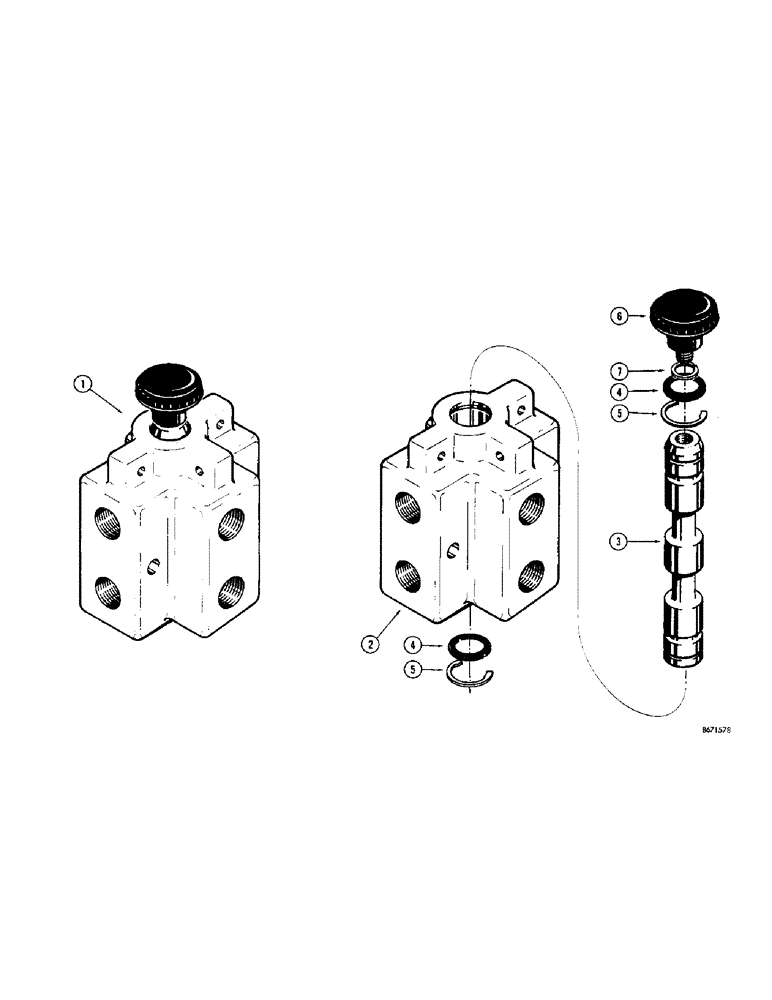 Схема запчастей Case 310G - (248[1]) - D34424 DIVERSION VALVE (07) - HYDRAULIC SYSTEM