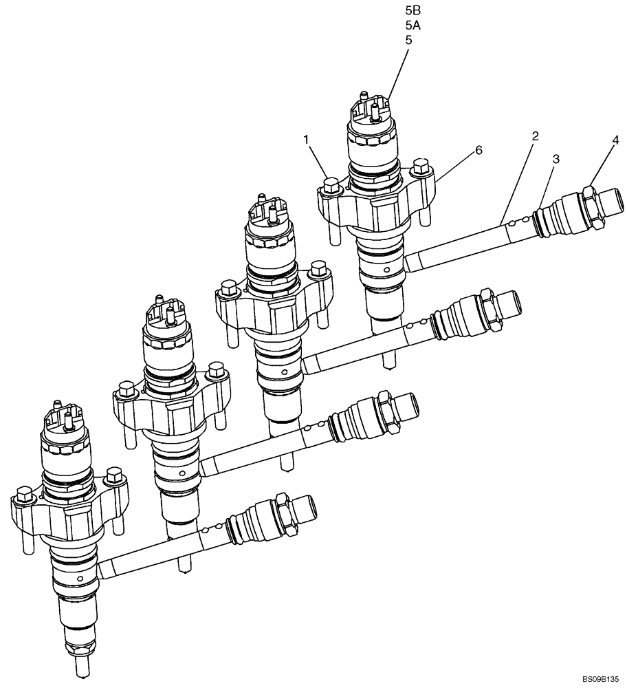 Схема запчастей Case 521E - (03-07) - FUEL INJECTION SYSTEM - INJECTOR (03) - FUEL SYSTEM