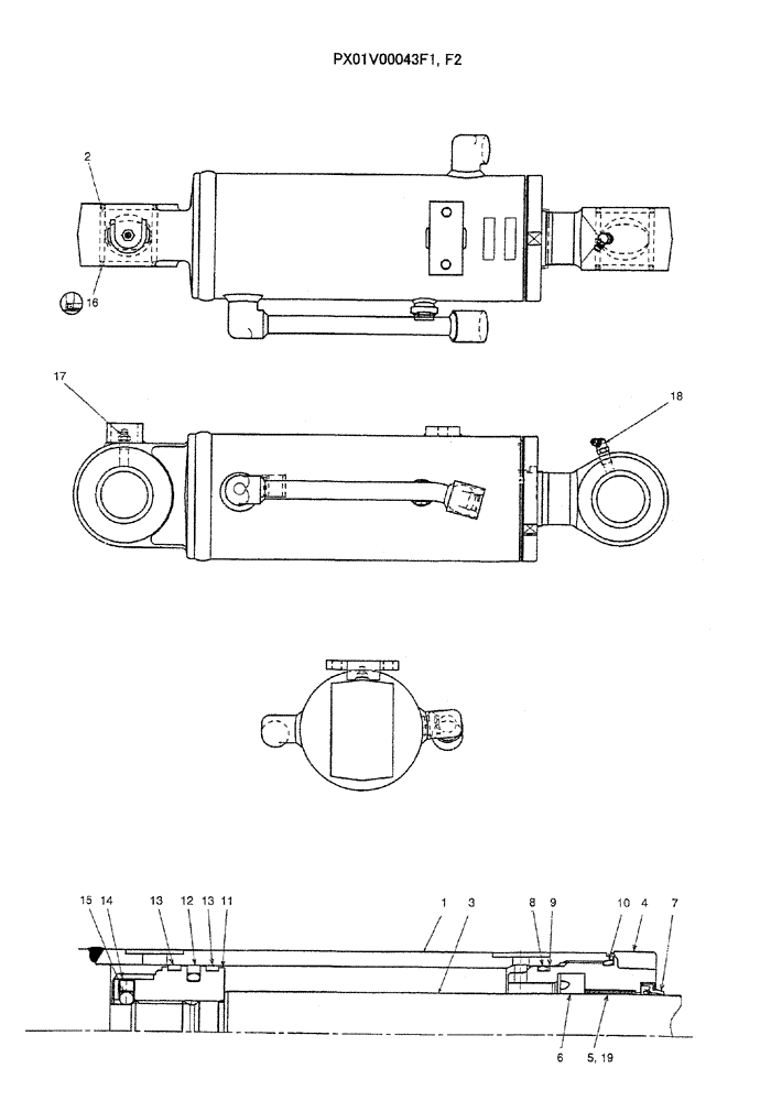 Схема запчастей Case CX31B - (07-037) - CYLINDER ASSY, DOZER (35) - HYDRAULIC SYSTEMS