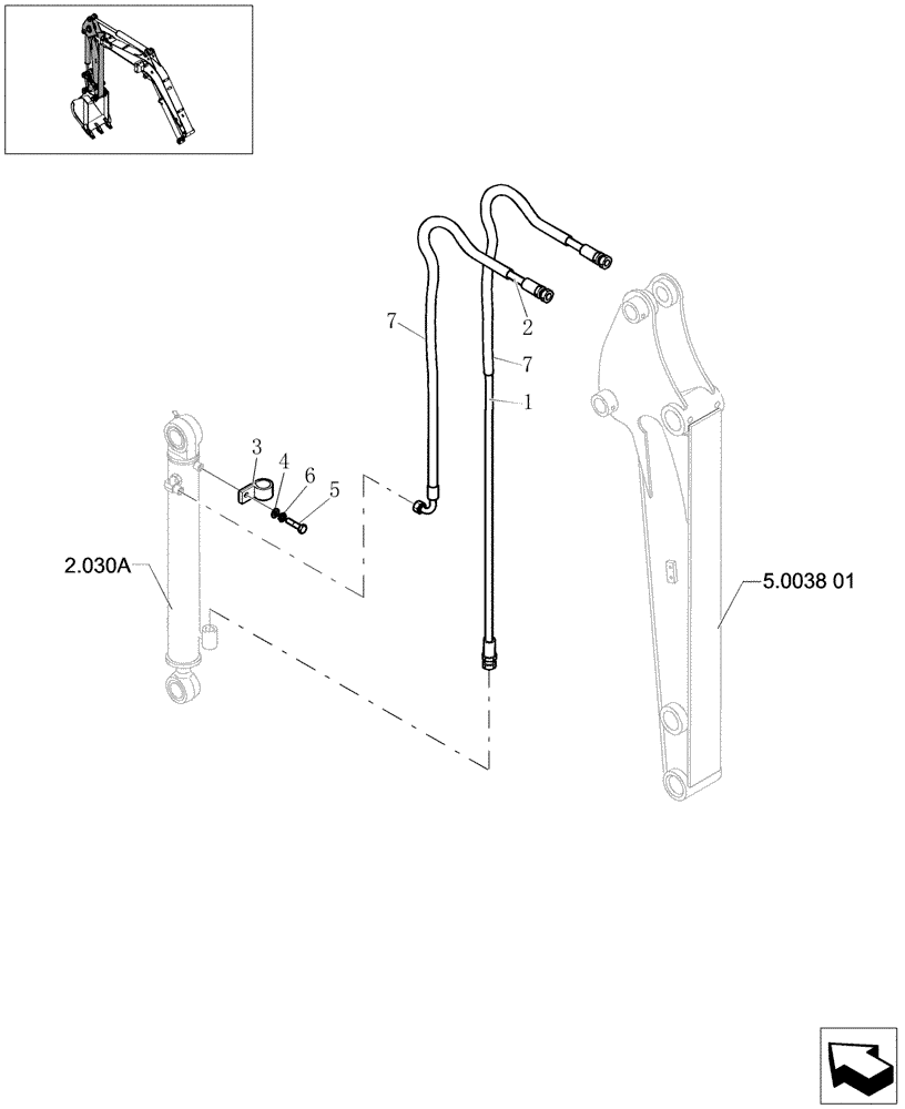 Схема запчастей Case CX20B - (5.0038[02A]) - LONG ARM LINES - 747329070 (84) - BOOMS, DIPPERS & BUCKETS