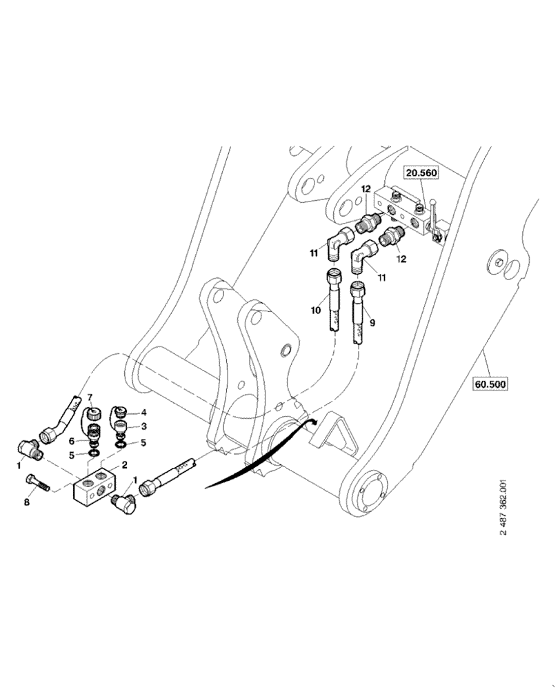 Схема запчастей Case 321D - (20.570[2487362001]) - HYDRAULIC SYSTEM ADDITIONAL FUNCT. (35) - HYDRAULIC SYSTEMS