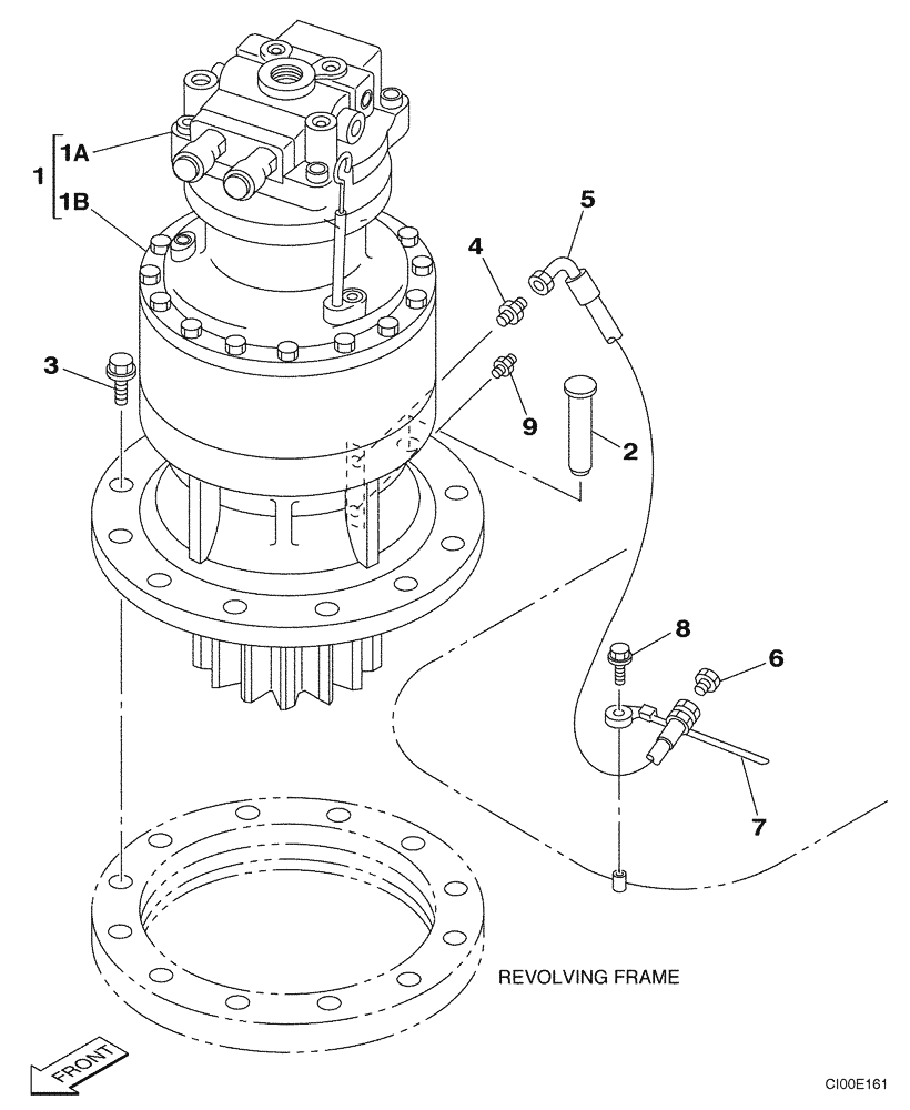 Схема запчастей Case CX210 - (08-35B) - MOUNTING - SWING MOTOR, PIN DAC0721426 - (08) - HYDRAULICS