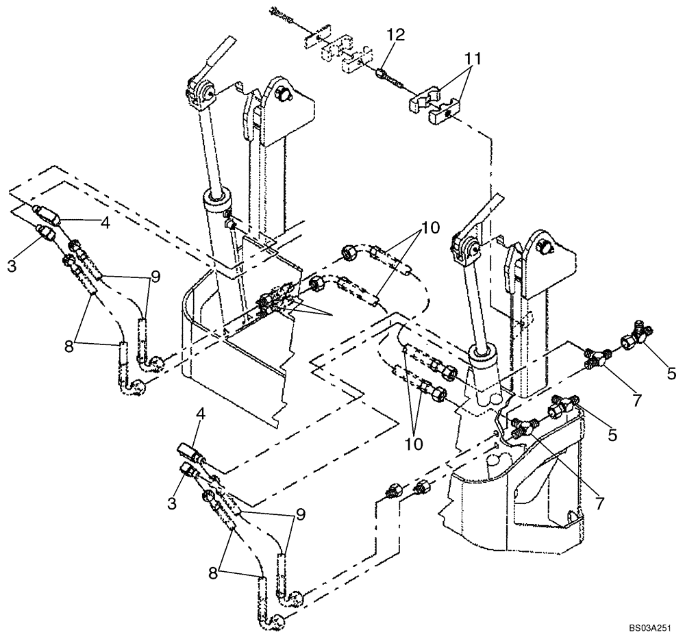 Схема запчастей Case 686GXR - (8-28B) - FRAME LEVEL & FORK TILT (SERIES 2 ASN 686G JFE0000705; 686GXR JFE0001847; 688G JFE0003612) (08) - HYDRAULICS