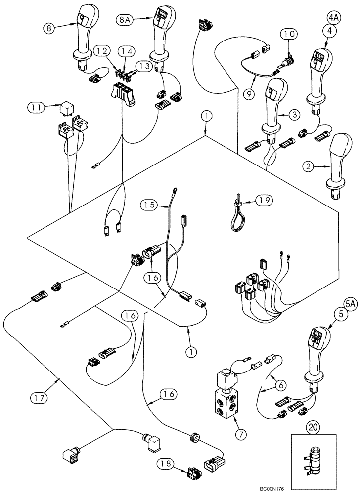 Схема запчастей Case 95XT - (04-08) - HARNESS - CHASSIS OPTIONS (04) - ELECTRICAL SYSTEMS