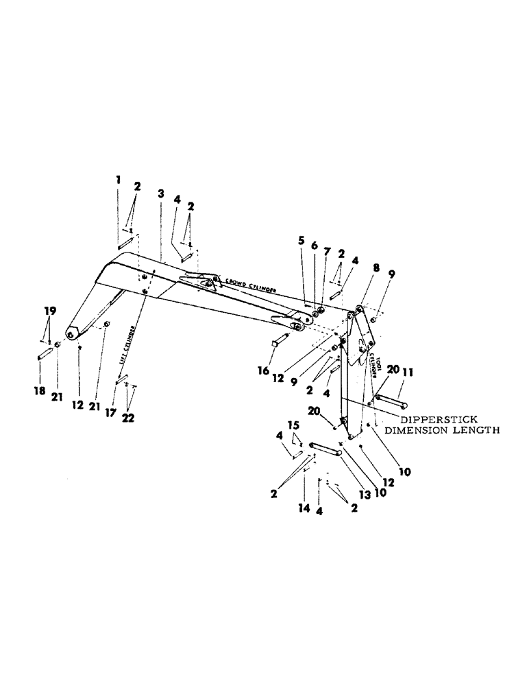 Схема запчастей Case 30EC - (D17) - "E" MAIN BOOM AND DIPPERSTICKS (WITH PINS AND LINKS) (09) - BOOMS