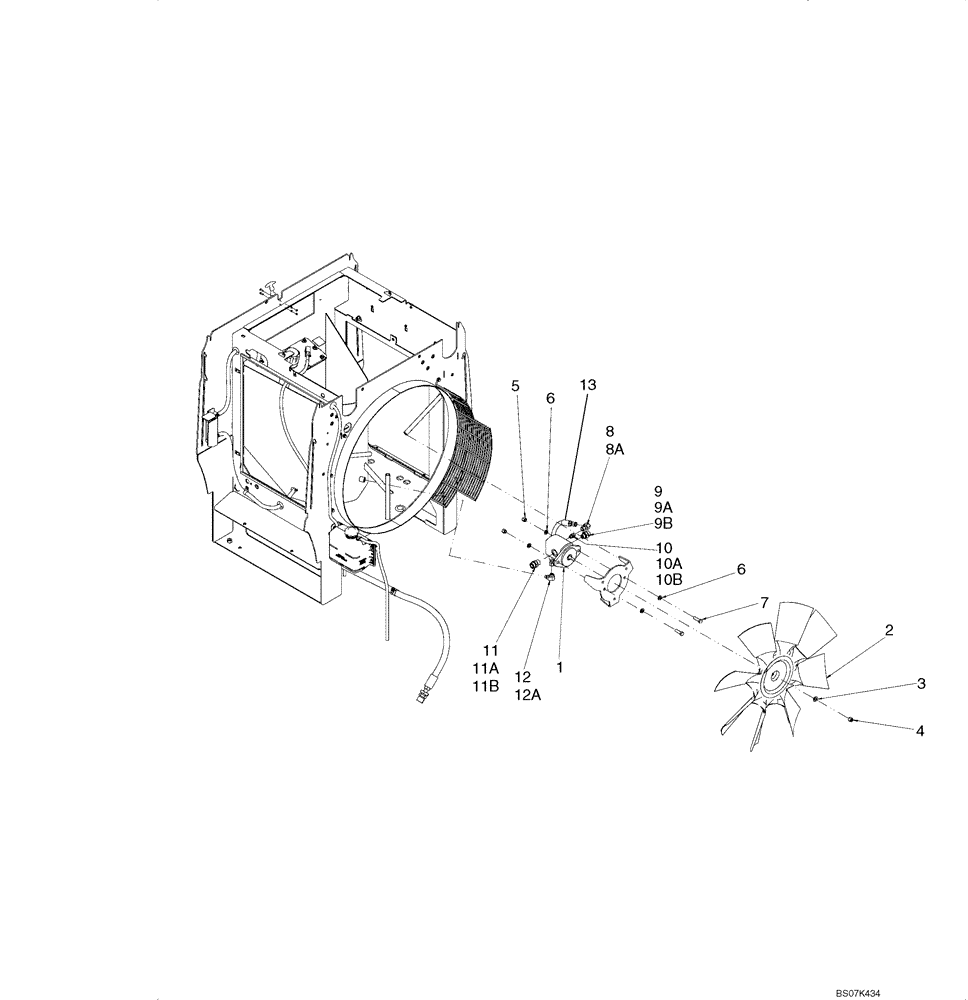 Схема запчастей Case 621E - (02-05) - FAN DRIVE (02) - ENGINE