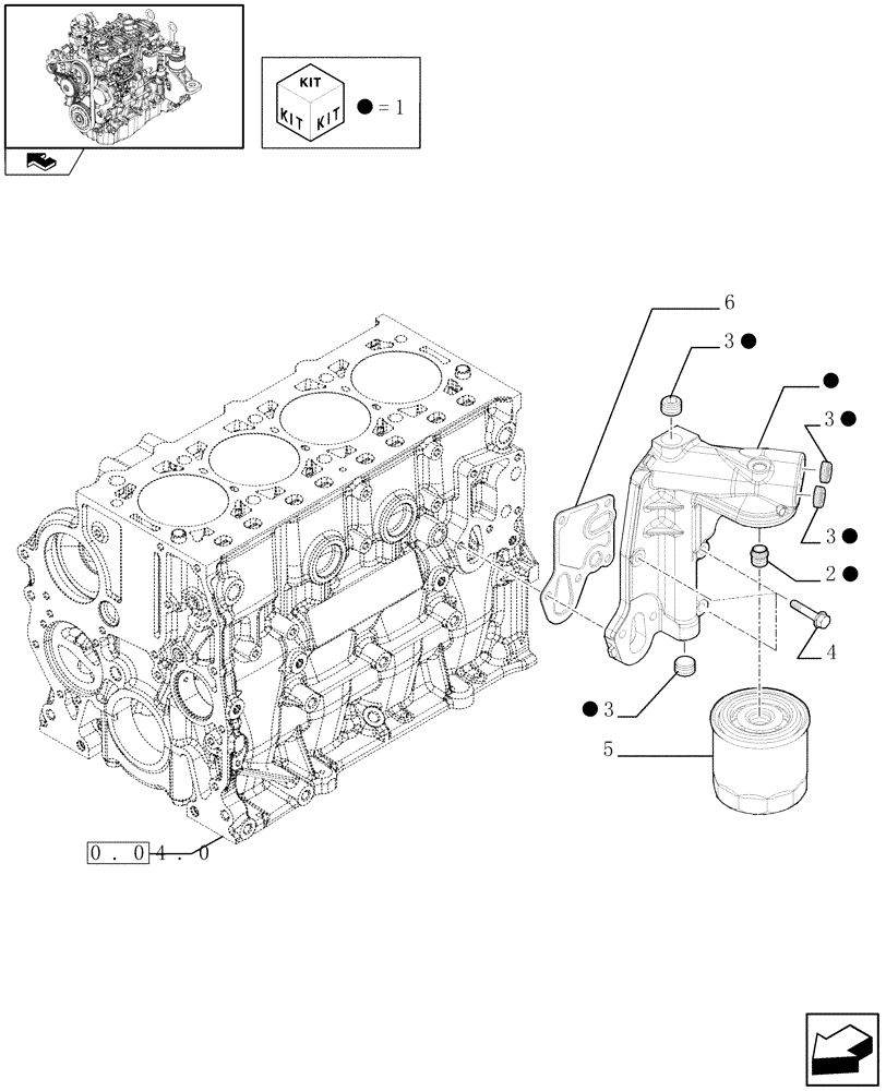 Схема запчастей Case F5CE9454E A002 - (0.30.2) - FILTER ENGINE OIL (504245481) 