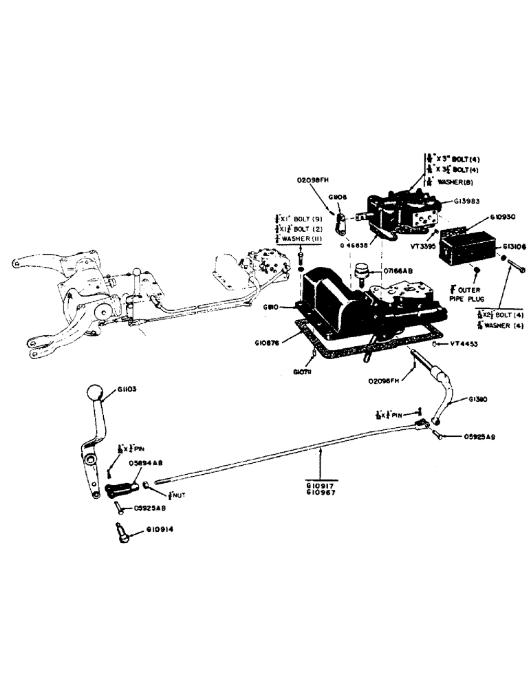 Схема запчастей Case 320 - (091) - HYDRAULIC CONTROLS AND LEVER FOR EAGLE HITCH (08) - HYDRAULICS