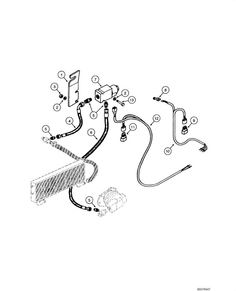 Схема запчастей Case 885 - (08.34[00]) - ENGINE COOLING SYSTEM - "ON-OFF" SYSTEM (08) - HYDRAULICS