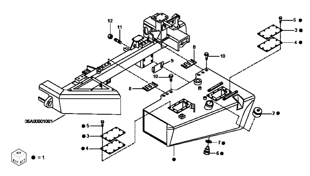 Схема запчастей Case 340B - (10A00020697[001]) - TANK, FUEL (87585142) (01) - ENGINE