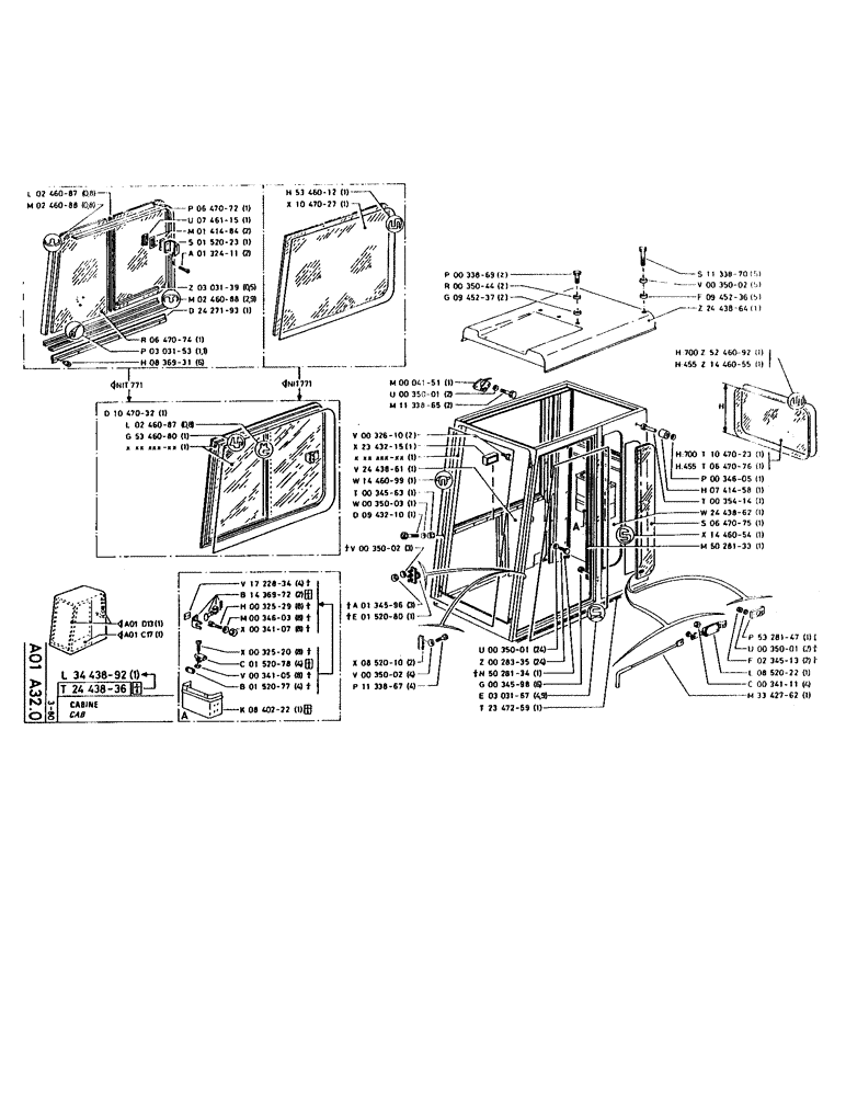 Схема запчастей Case 160CL - (001) - CAB (05) - UPPERSTRUCTURE CHASSIS