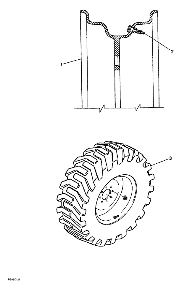 Схема запчастей Case 689G - (06-32) - WHEEL AND TIRE (06) - POWER TRAIN