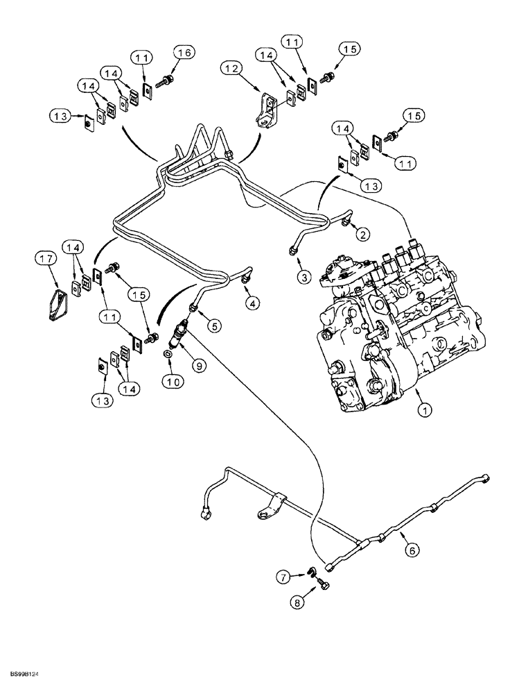 Схема запчастей Case 580SL - (3-012) - FUEL INJECTION SYSTEM, 4T-390 EMISSIONS CERTIFIED ENGINE (03) - FUEL SYSTEM