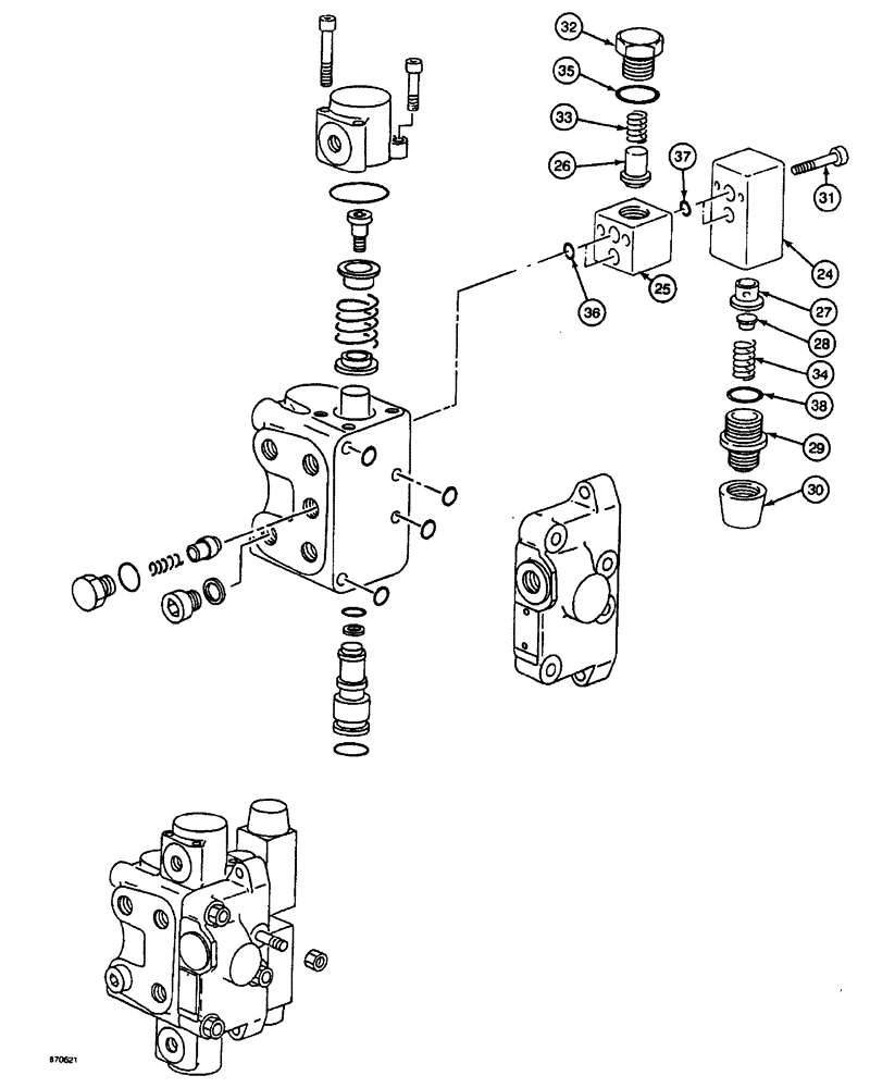 Схема запчастей Case 688 - (8-096) - SWING CONTROL VALVE (08) - HYDRAULICS