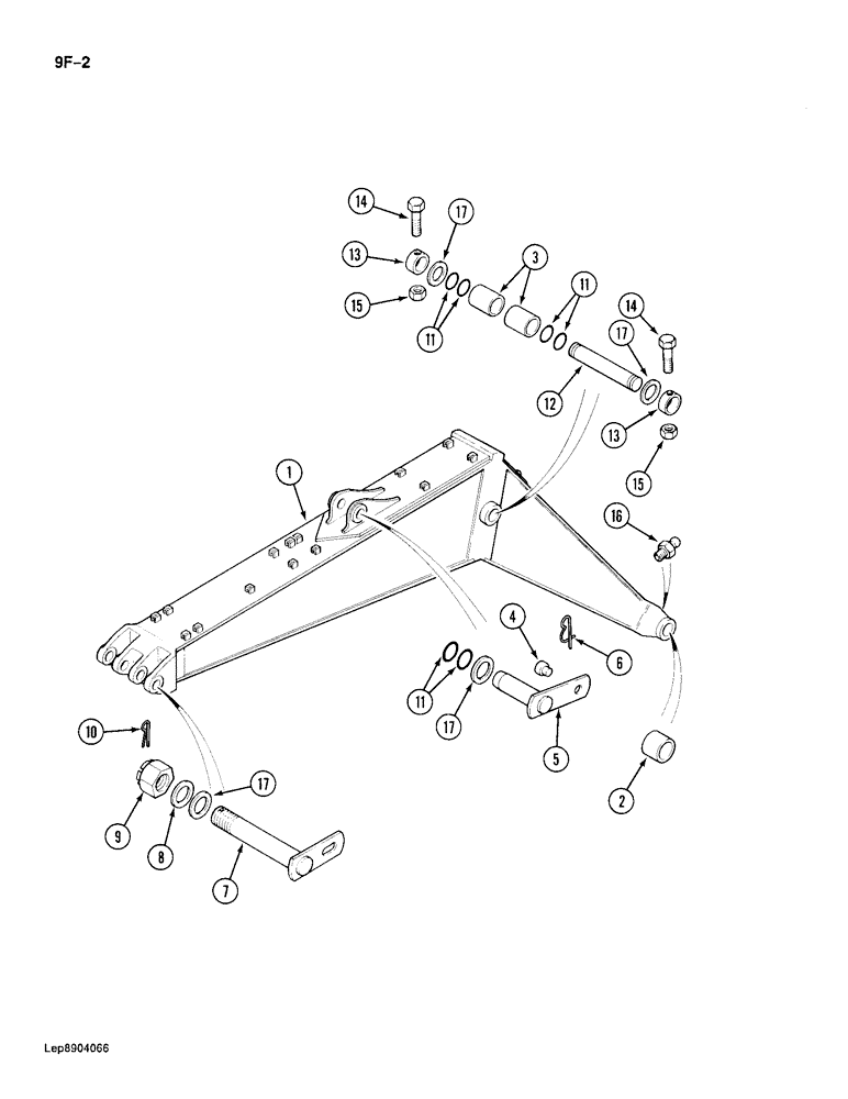 Схема запчастей Case 688 - (9F-02) - BOOM AND CYLINDER MOUNTING PINS (09) - CHASSIS