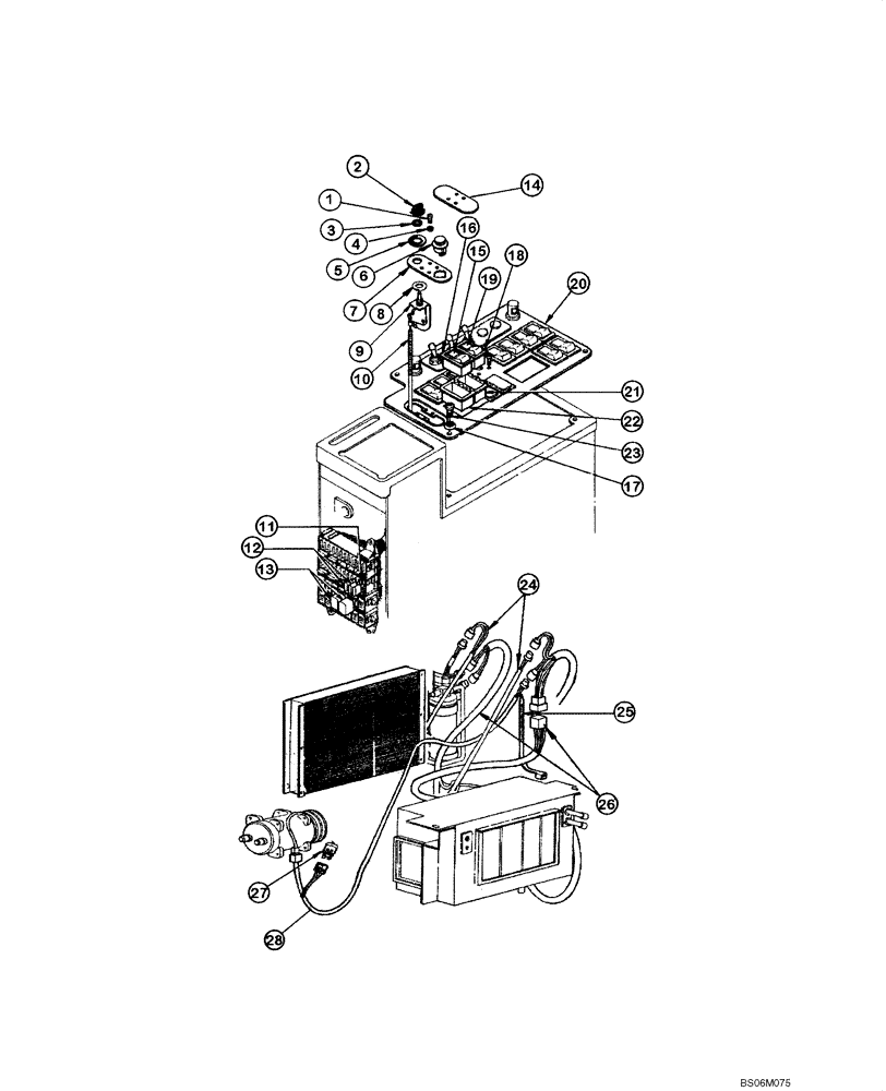 Схема запчастей Case 845 - (04.27[00]) - AIR CONDITIONING SYSTEM (04) - ELECTRICAL SYSTEMS