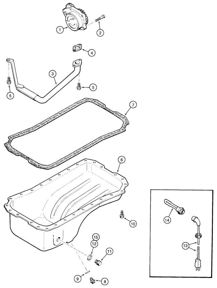 Схема запчастей Case 9020 - (2-24) - OIL PUMP AND OIL PAN, 4TA-390 ENGINE, ENGINE OIL HEATER (02) - ENGINE