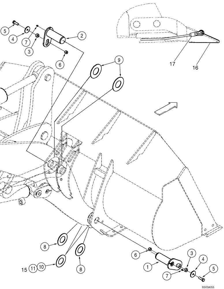 Схема запчастей Case 621D - (09-07) - BUCKETS - ATTACHMENT (Z BAR LOADER) (09) - CHASSIS