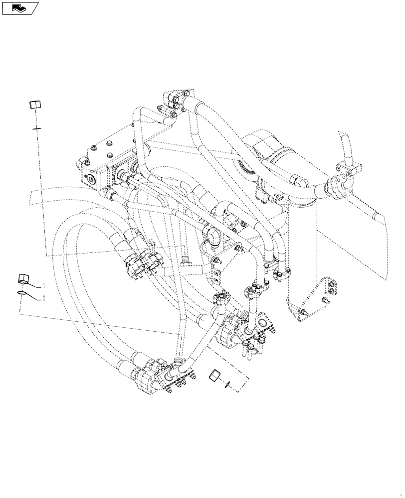 Схема запчастей Case 1121F - (35.200.02) - NON-RIDE CONTROL LINE INSTALLATION (35) - HYDRAULIC SYSTEMS