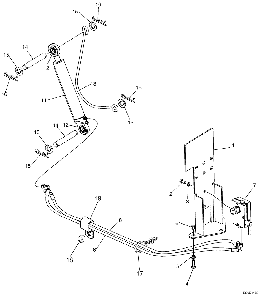 Схема запчастей Case 750K - (09-24) - CAB OR CANOPY - TILT COMPONENTS (09) - CHASSIS/ATTACHMENTS