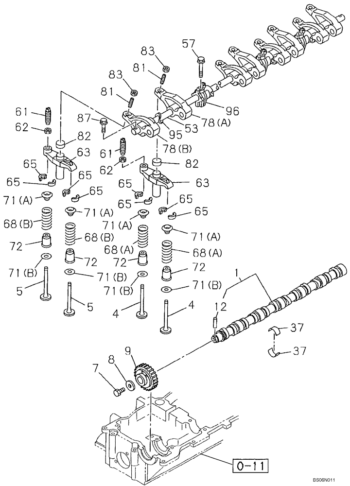 Схема запчастей Case CX210B - (02-16) - CAMSHAFT - VALVE MECHANISM (02) - ENGINE