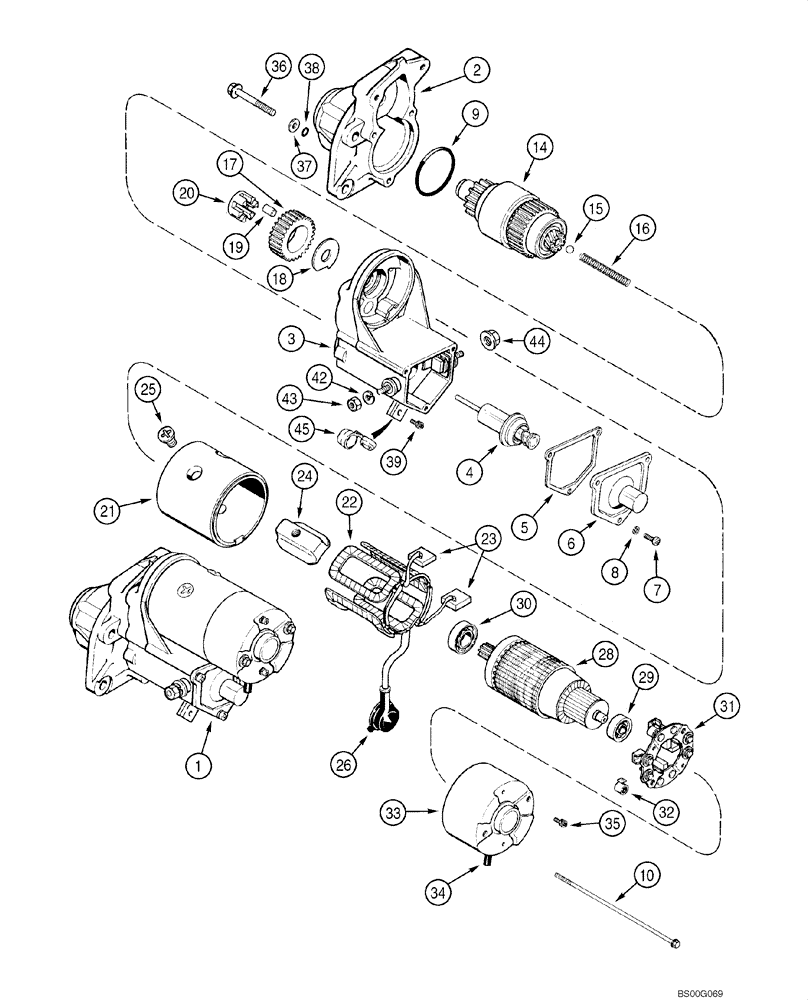 Схема запчастей Case 580M - (04-01) - STARTER (04) - ELECTRICAL SYSTEMS