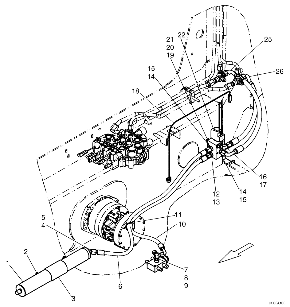 Схема запчастей Case 420CT - (08-05) - HYDRAULICS - RIDE CONTROL (08) - HYDRAULICS