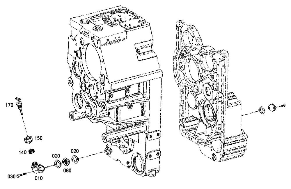 Схема запчастей Case 340 - (18A00000596[001]) - TRANSMISSION FILL TUBE (03) - Converter / Transmission