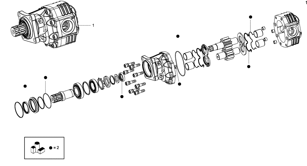 Схема запчастей Case 340 - (47BD0000001[001]) - FAN - DRIVE PUMP (89500408079) (09) - Implement / Hydraulics / Frame / Brakes