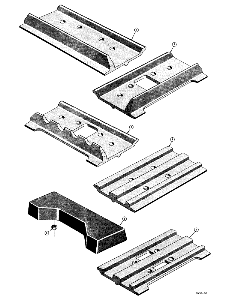 Схема запчастей Case 420C - (136) - TRACK SHOES (STANDARD AND OPTIONAL) (04) - UNDERCARRIAGE