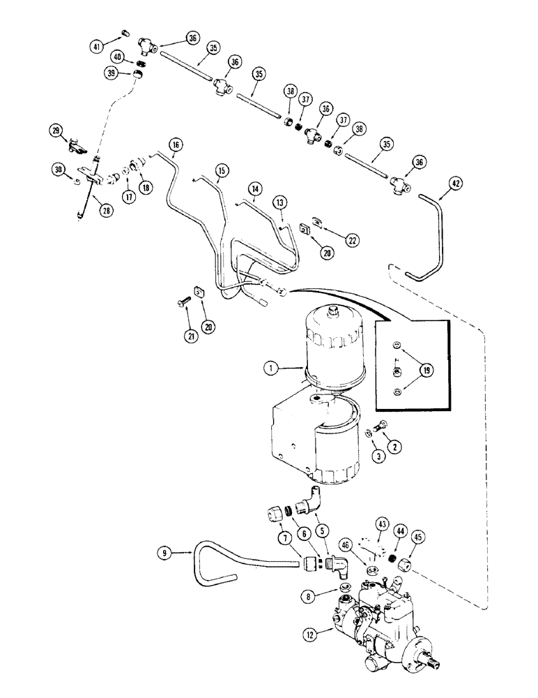 Схема запчастей Case 350 - (060) - FUEL INJECTION AND FILTER SYSTEM, 188 DIESEL ENGINE (02) - FUEL SYSTEM