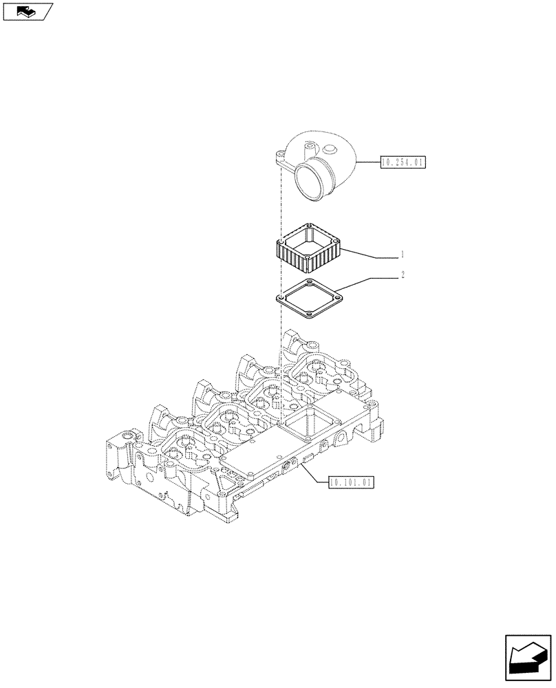 Схема запчастей Case F4GE9454K J604 - (10.408.02) - HEAT EXCHANGER - ENGINE (2856262) (10) - ENGINE