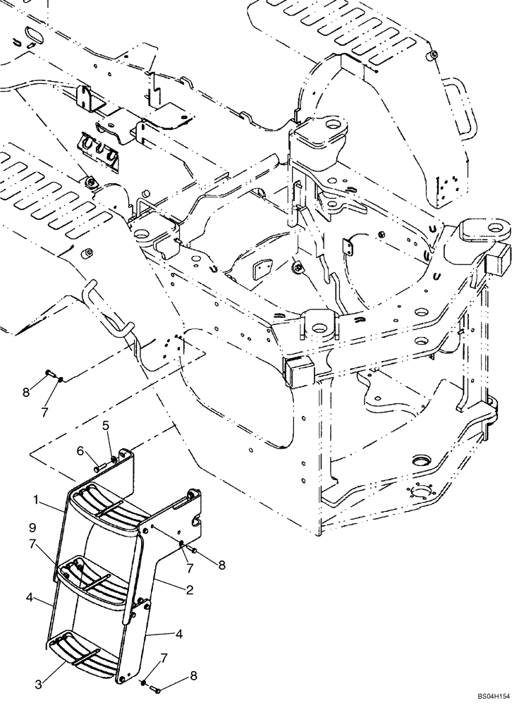 Схема запчастей Case 621D - (09-25A) - FENDERS, REAR - STEPS - IF USED (09) - CHASSIS