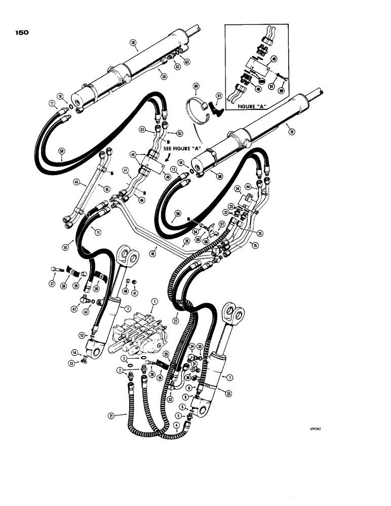 Схема запчастей Case 850 - (150) - LOADER DUMP AND HYDRA-LEVELING HYDRAULICS (07) - HYDRAULIC SYSTEM