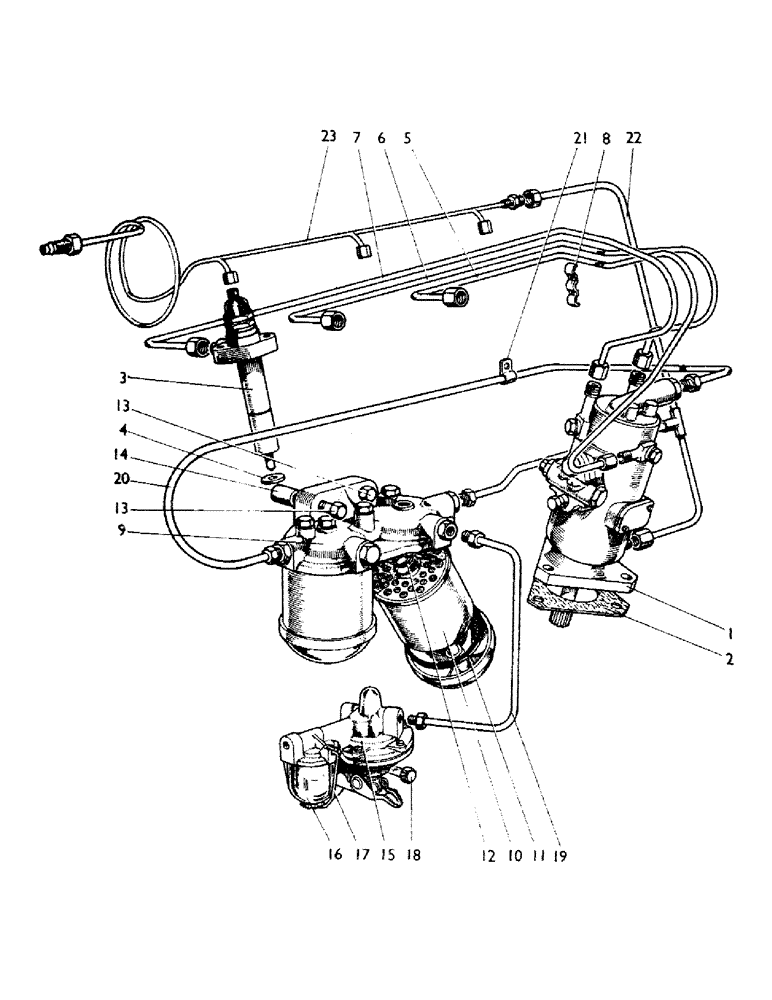 Схема запчастей Case 380CK - (014) - INJECTION PUMP AND FUEL SYSTEM 