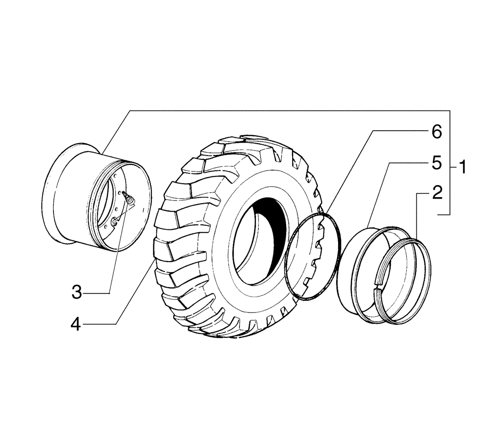 Схема запчастей Case 865 VHP - (06.40[04]) - WHEELS AND TIRES - 14" (06) - POWER TRAIN