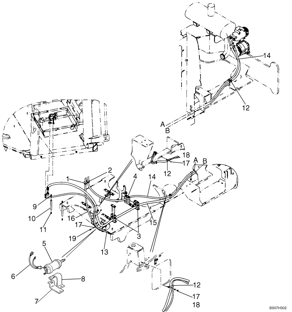 Схема запчастей Case 721E - (09-82) - AIR CONDITIONING HOSES (09) - CHASSIS