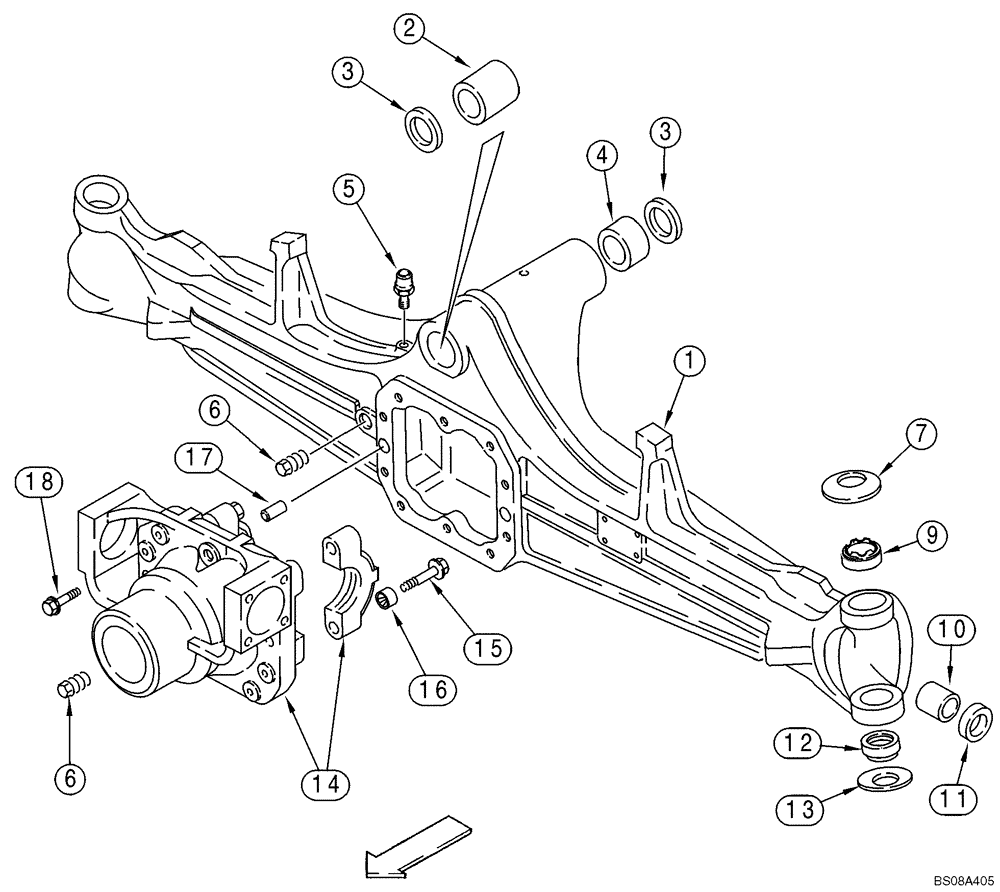 Схема запчастей Case 588G - (06-02) - AXLE, REAR DRIVE (4WD) - HOUSING (06) - POWER TRAIN