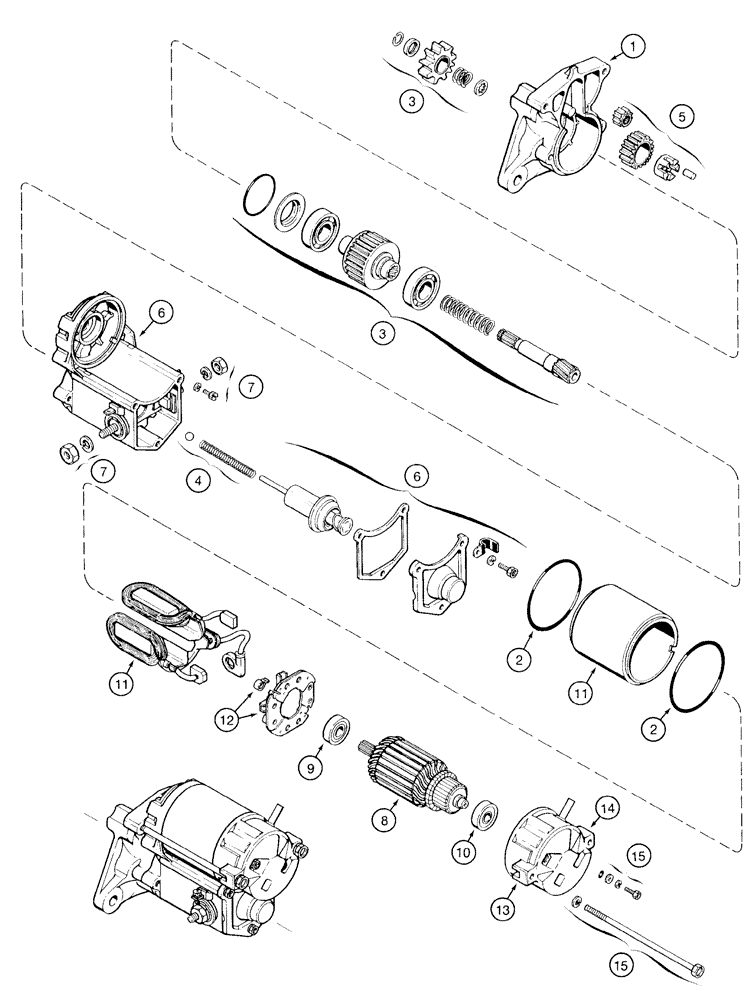 Схема запчастей Case 1835C - (4-08) - STARTER, GASOLINE MODELS ONLY (04) - ELECTRICAL SYSTEMS