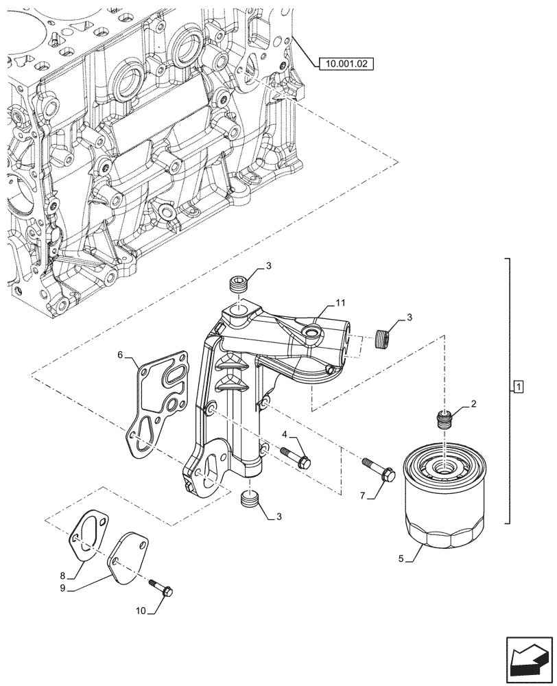 Схема запчастей Case F5HFL413B A002 - (10.206.02) - FILTER ENGINE OIL (504245481 - 504332922) (10) - ENGINE