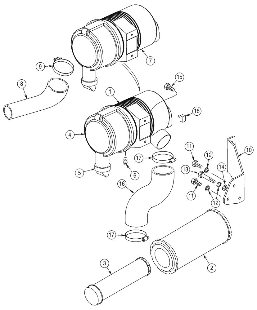 Схема запчастей Case 75XT - (02-06) - AIR CLEANER - ENGINE (02) - ENGINE