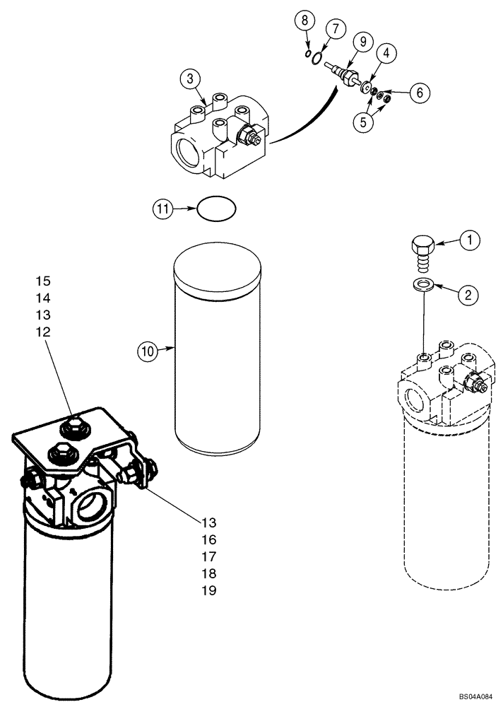 Схема запчастей Case 40XT - (06-05) - FILTER ASSY - MOUNTING (06) - POWER TRAIN