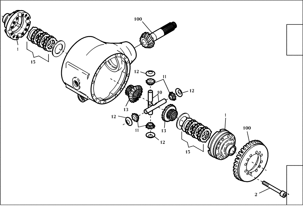 Схема запчастей Case 221D - (16.610[004]) - DIFFERENTIAL SELF-LOCKING (OPTION) (S/N 581101-UP) (23) - FOUR WHEEL DRIVE SYSTEM