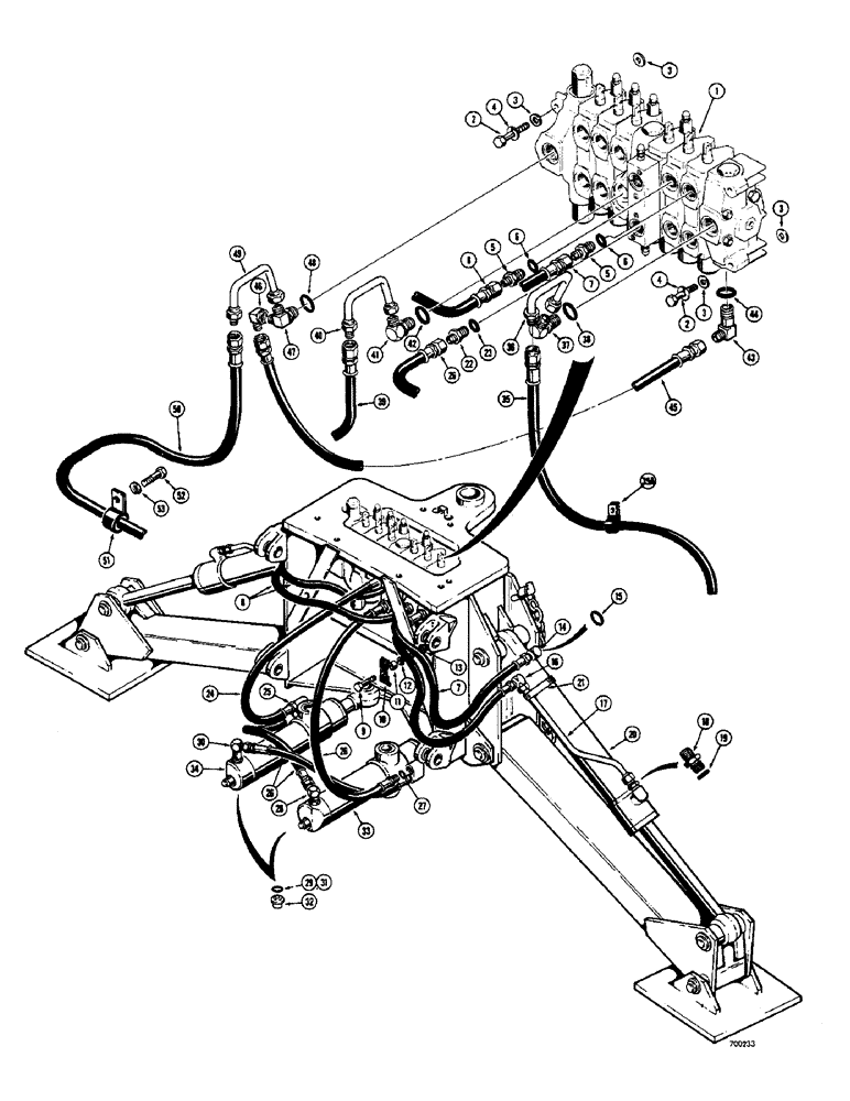 Схема запчастей Case 680CK - (176) - BACKHOE HYDRAULICS, SWING, STABILIZER, INLET AND OUTLET (84) - BOOMS, DIPPERS & BUCKETS