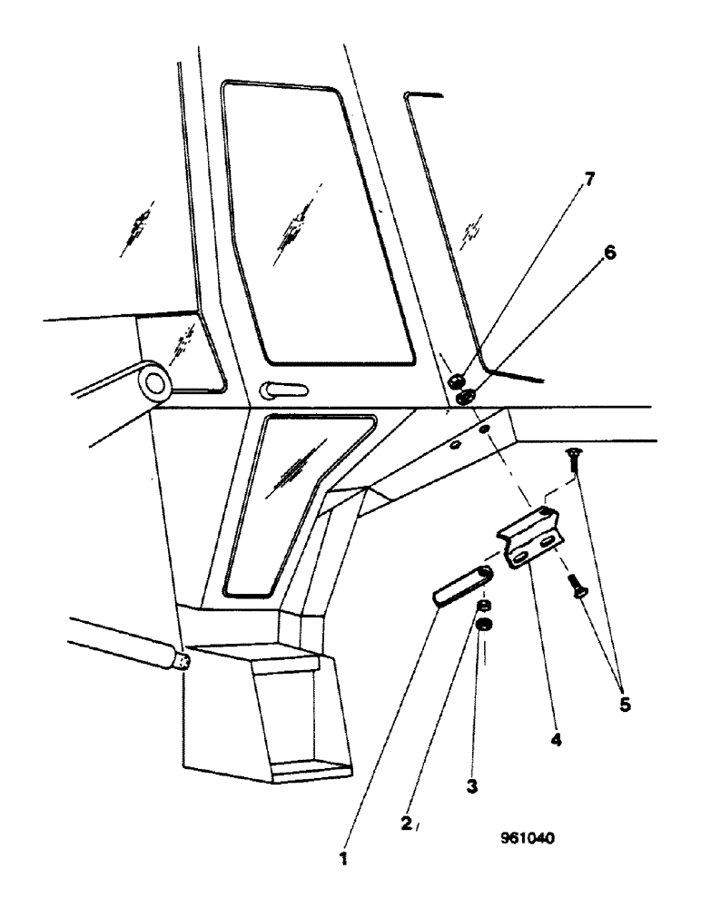 Схема запчастей Case 580G - (538) - CAB - LATCH HOLDING DOOR (09) - CHASSIS/ATTACHMENTS