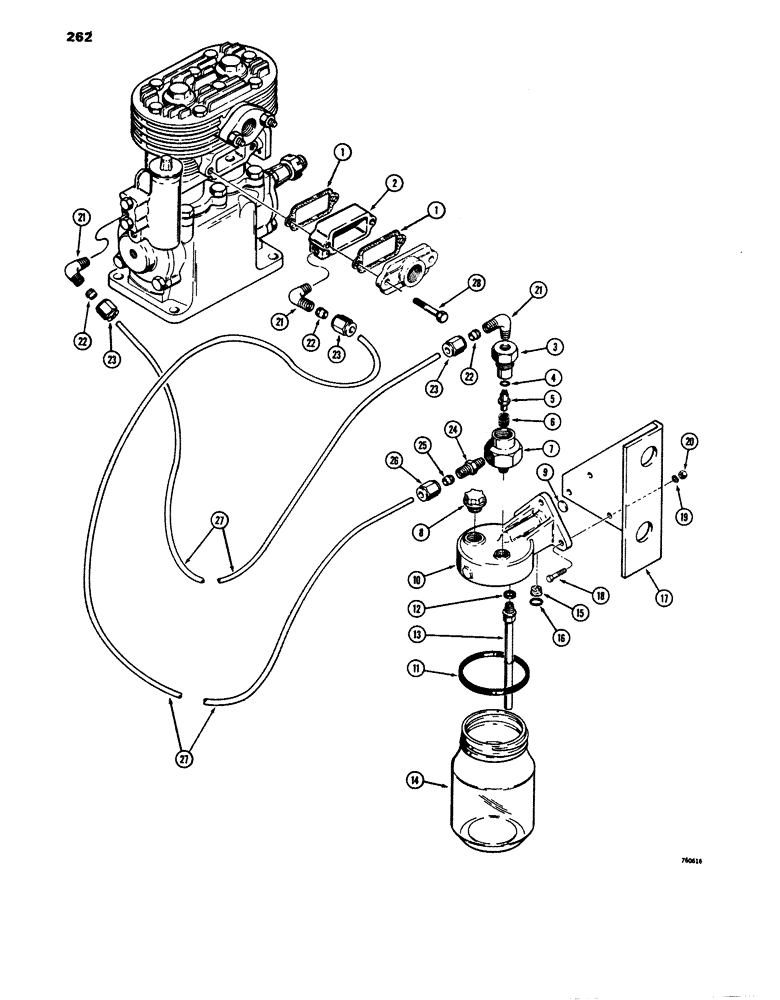 Схема запчастей Case 680E - (262) - ALCOHOL EVAPORATOR, TRACTOR SN 9121647 AND AFTER (88) - ACCESSORIES