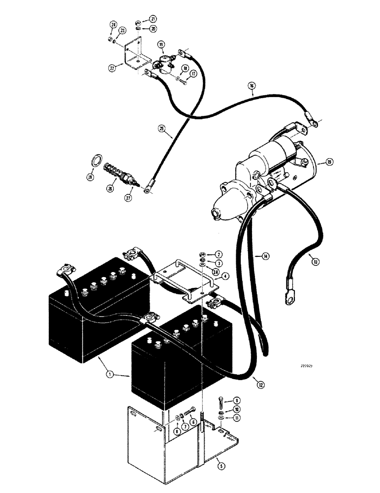 Схема запчастей Case 680CK - (048) - ELECTRICAL SYSTEM, BATTERIES, CABLES AND ENGINE PRE-HEATER (55) - ELECTRICAL SYSTEMS